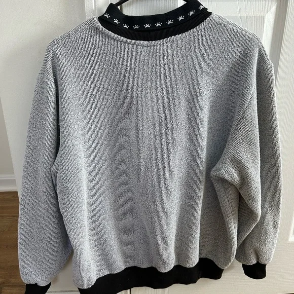 Vintage BonWorth Gray Embroidered Dog Sweater - Picture 3 of 4